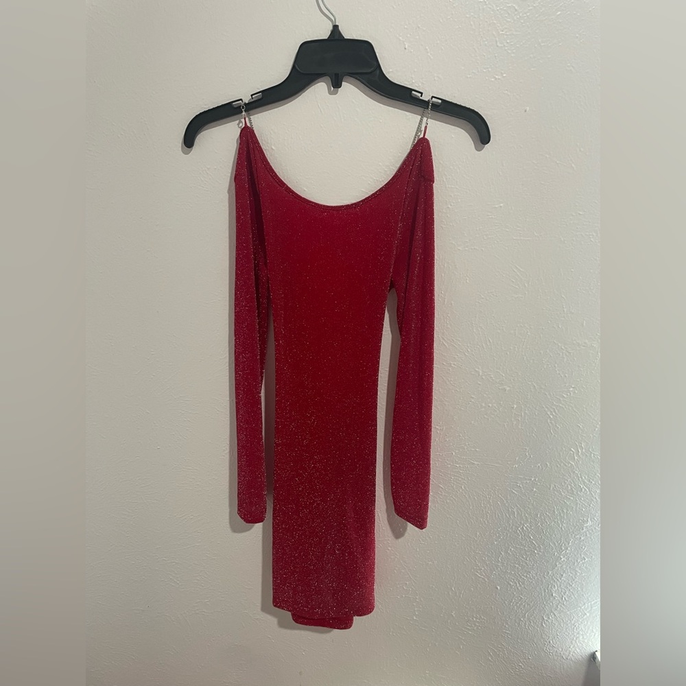 SHEIN SXY Crisscross Backless Glitter Bodycon Dress